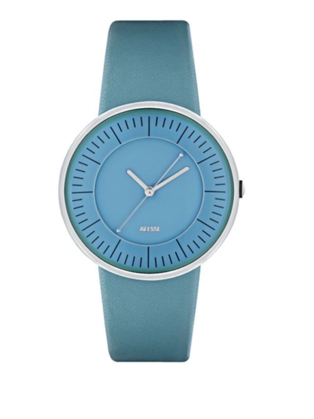 ALESSI WATCH 8000 LUNA SERIES light blue face teal genuine leather strap